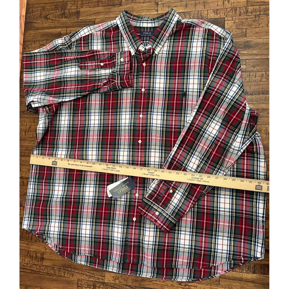 NWT $138 Polo Ralph Lauren Mens 4XB Pony Plaid Oxford Button Down Shirt Big - Picture 7 of 11